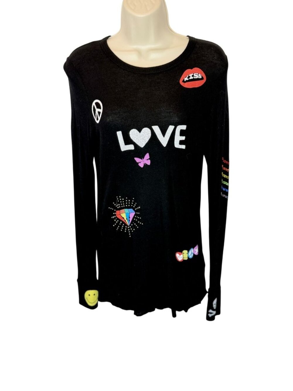 Lauren Moshi MCKINLEY #1 LOVE Color Crystal & Stud Embellishments Top - Size S